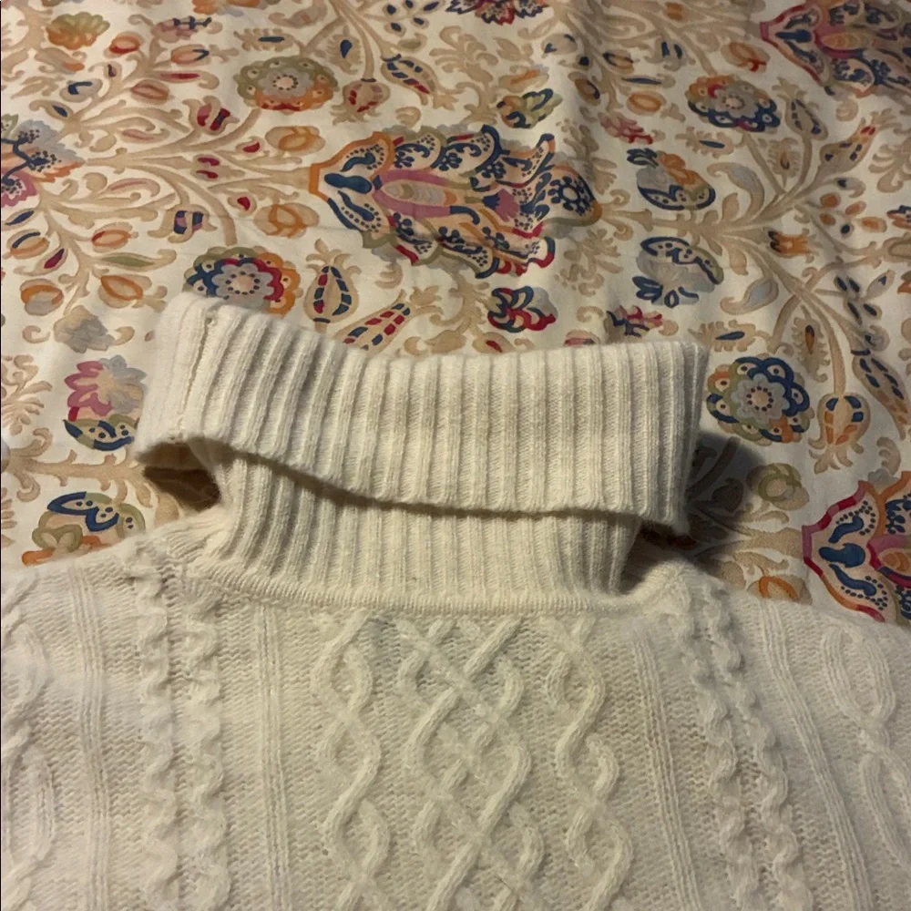 Polo Ralph Lauren Women's Cable Knit Turtleneck Sweater - White - Picture 2 of 4